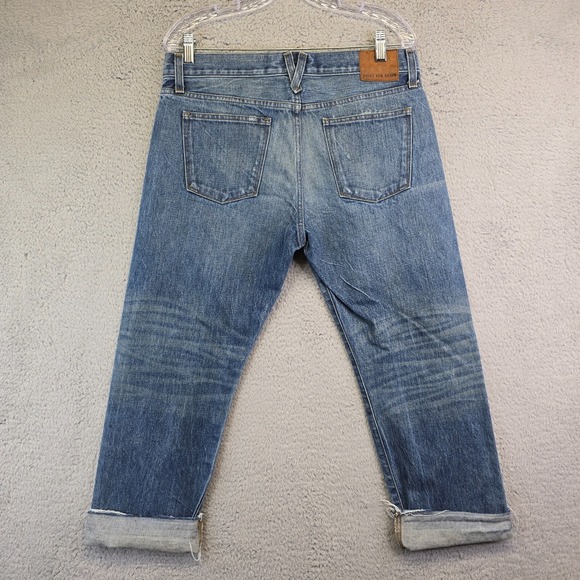 J Crew Point Sur Denim Jeans Womens 29 Selvedge Y2K Grunge Cuffed Distressed - Picture 14 of 16